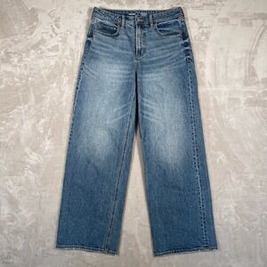 Old Navy Women's Jeans Extra High Rise Sky Hi Wide Leg Denim 8 Blue